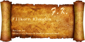 Filkorn Klaudia névjegykártya