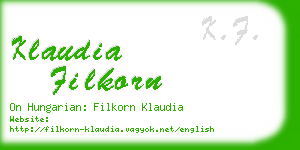 klaudia filkorn business card